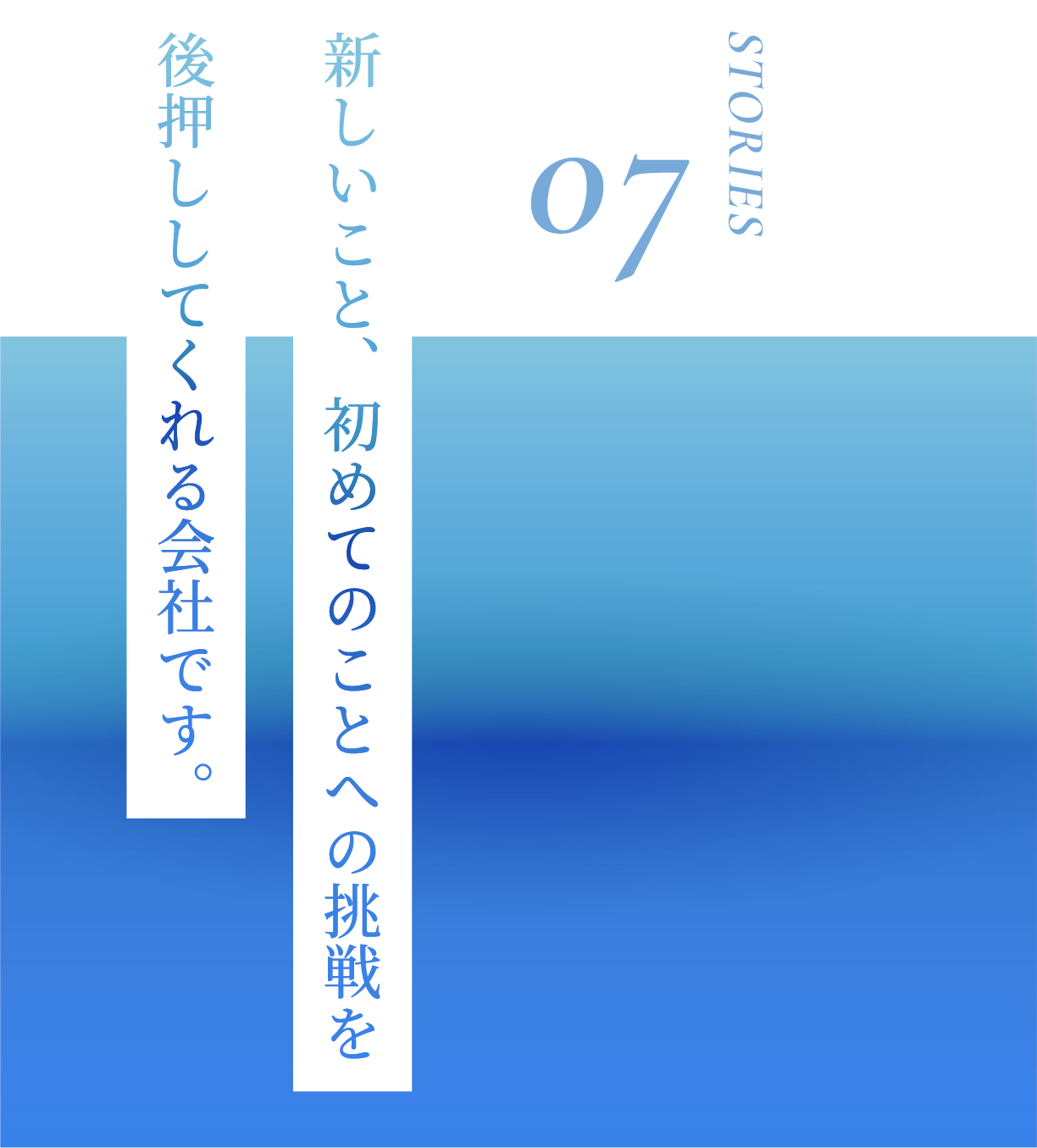 新しいこと、初めてのことへの挑戦を後押ししてくれる会社です。